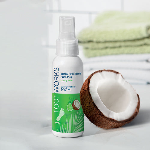 Spray Refrescante para pies Coco y Limon Foot Works Avon - 100ml