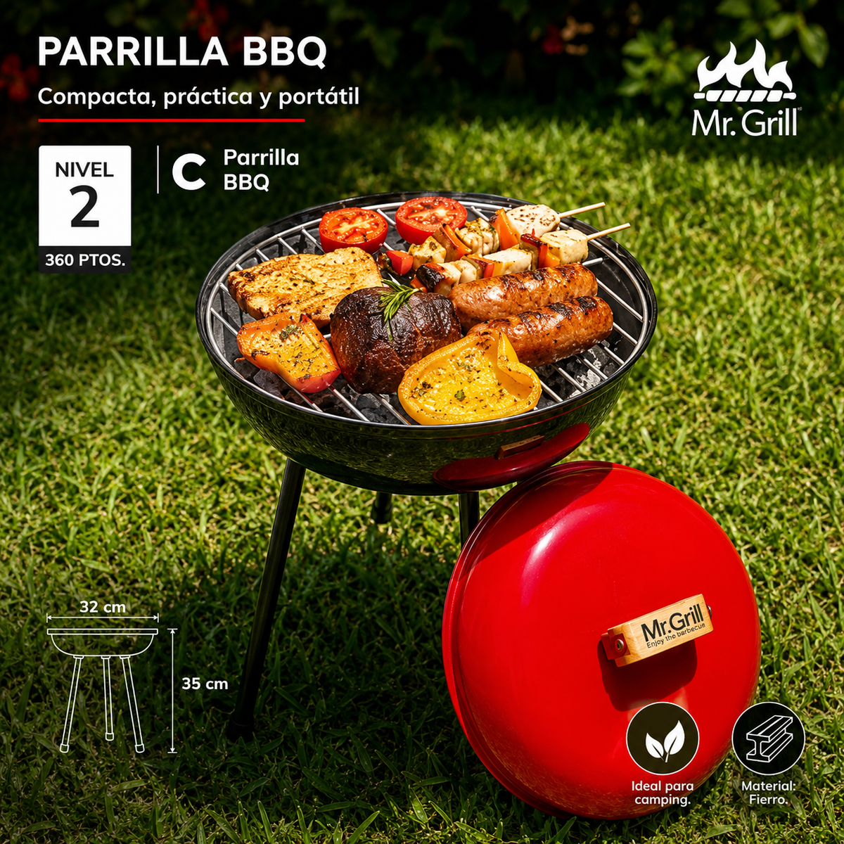 Parrilla Portátil Mini Grill Alta - MR GRILL