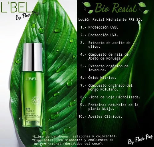 Bio Resist Loción Hidratante Facial L'bel 30ml