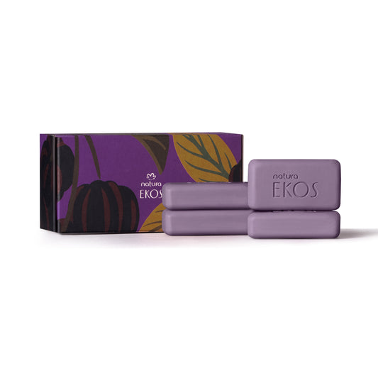 Caja de jabones ekos de pitanga preta x4 unidades de 25g c/u