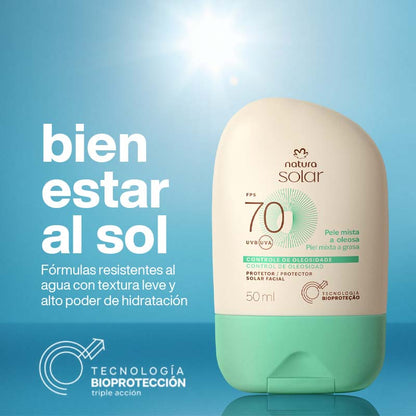 Protector Solar Facial Piel Mixta a Oleosa FPS 70 Natura Solar