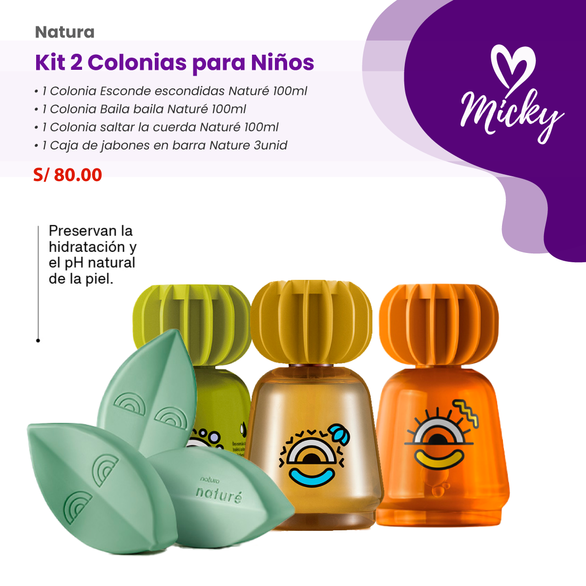 Kit Colonias Niños + Caja de jabones nature