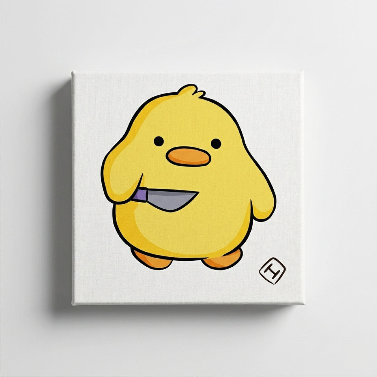 Lienzo de pollito hecho a mano 10 x 10