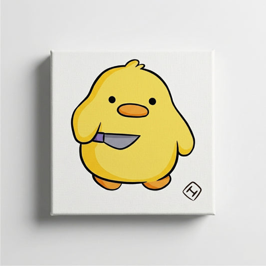 Lienzo de pollito hecho a mano 10 x 10